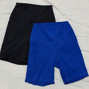 Women's Black and Blue Shorts
